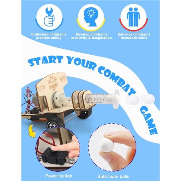 5 Set STEM Projects for Kids Ages 8-12, Model Car Kits, Wooden 3D Puzzles - Picture 2 of 6